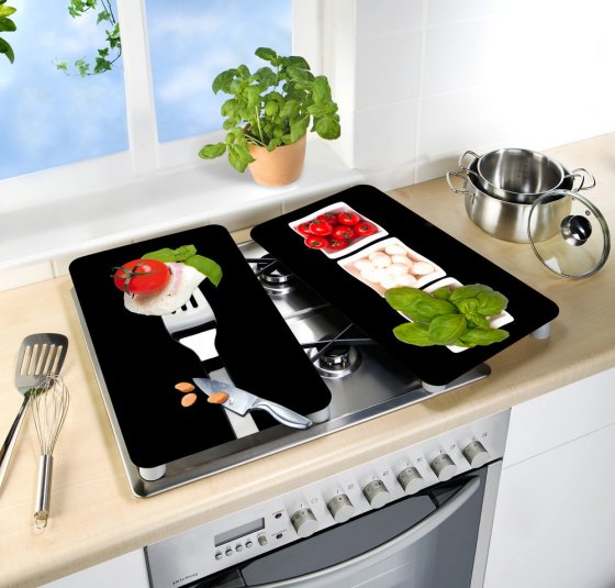 Herdabdeckplatte Universal Caprese 2er Set, für alle Herdarten