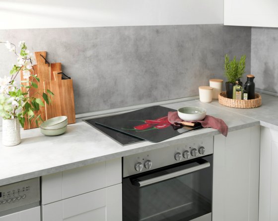 Motivplatte Mod. Hot Peperoni, gehärtetes Glas