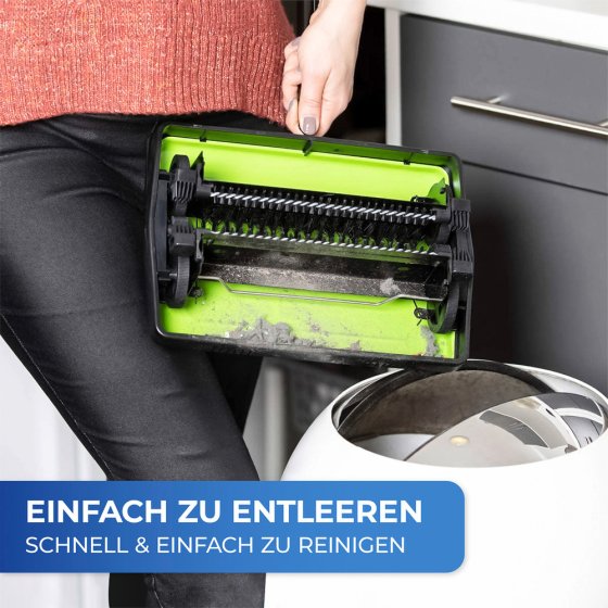 Teppichkehrer Grün, stromloser Betrieb 