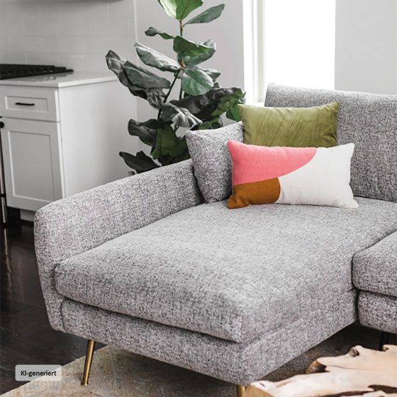 Ecksofa Antonius Webstoff Grau links 
