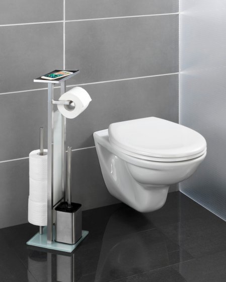 Stand WC-Garnitur Mod. Debar mit Ablage Edelstahl, rostfrei