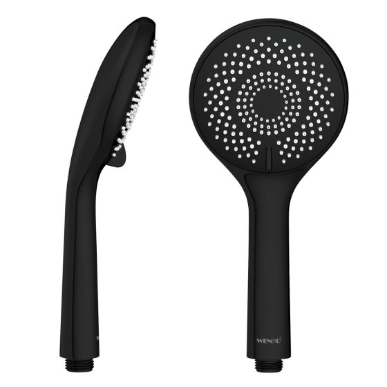 Duschkopf Schwarz matt, Universal-Handbrause, Ø 11 cm, 3 Strahlarten 