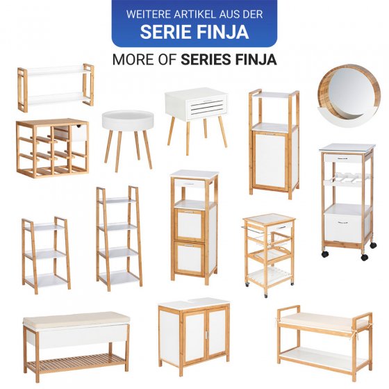 Schuhbank mit Staufach Mod. Finja, aus Bambus/MDF