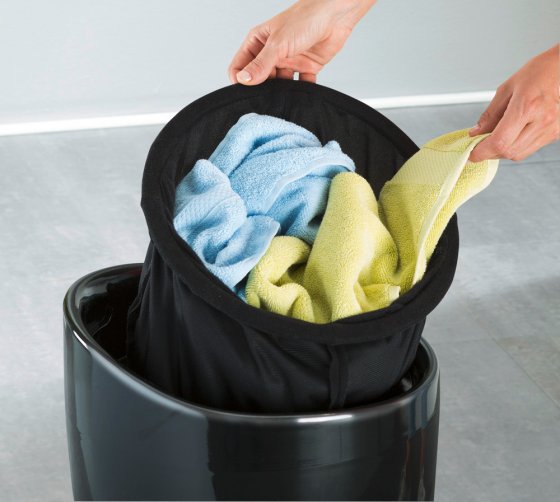 Hocker Mod. Candy Black, mit abnehmbarem Wäschesammler