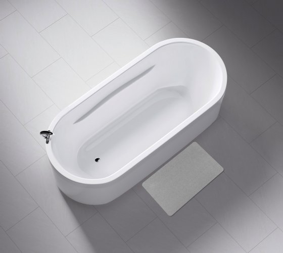 Schnelltrocknende Badematte Grau, aus 100 % Polyester 
