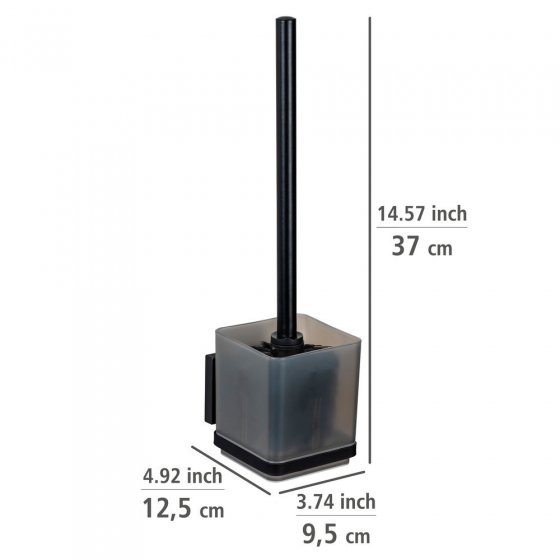 Vacuum-Loc® WC-Garnitur Mod. Quadro Schwarz, Befestigen ohne Bohren 