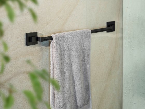 Vacuum-Loc® Badetuchstange Mod. Quadro Schwarz, Befestigen ohne Bohren 