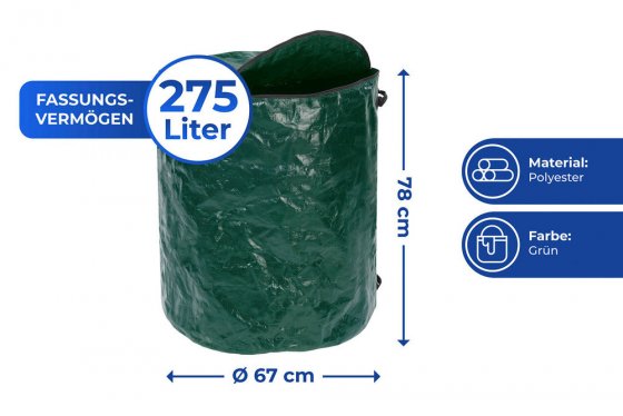 Multi-Abfall-Sack XXL, 2er Set, zum Transport von Grünschnittabfällen 