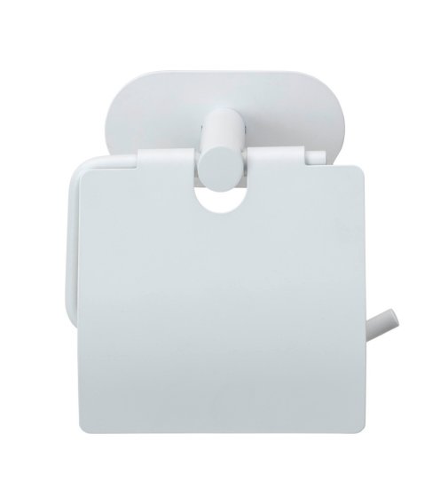 Turbo-Loc® Toilettenpapierhalter mit Deckel Mod. Orea White matt, aus rostfreiem Edelstahl 