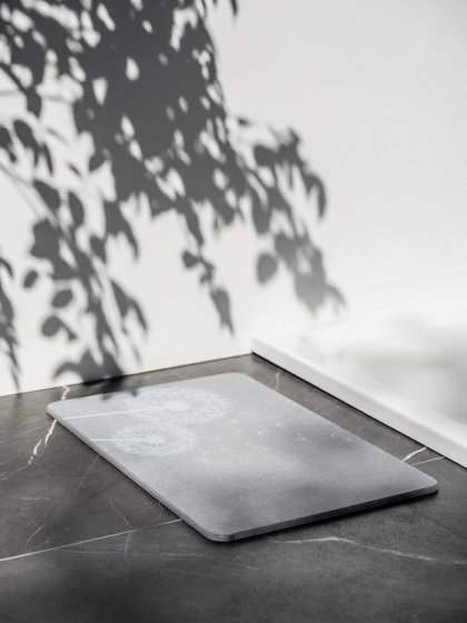 Badematte Mod. Astera Grau, aus natürlichem Diatomit 
