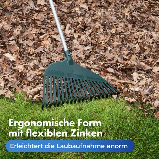 Gartenrechen mit Teleskopstiel, rückenschonend 