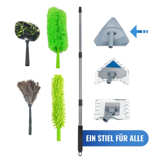 Mod. Triangel-Wischer mit Teleskopstiel, 360° Duo-Knickgelenk 