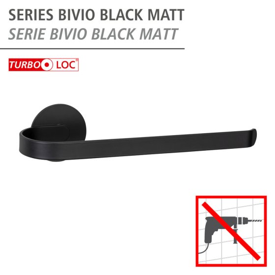 Turbo-Loc® Handtuchhalter Mod. Bivio Black matt, aus Aluminium 