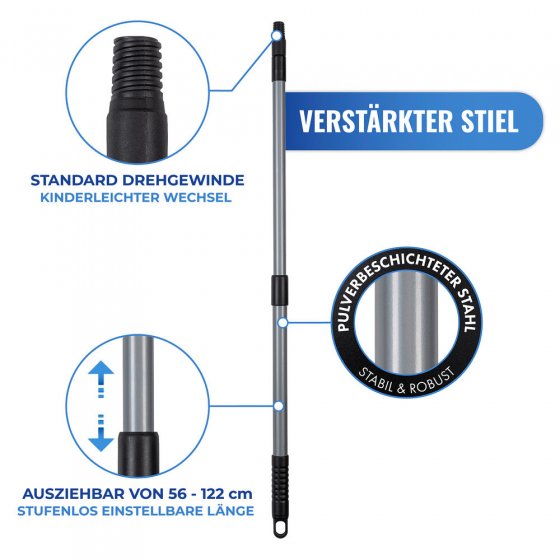 Gartenhacke und Kultivator 2in1 mit Teleskopstiel, 5 Jahre Garantie 