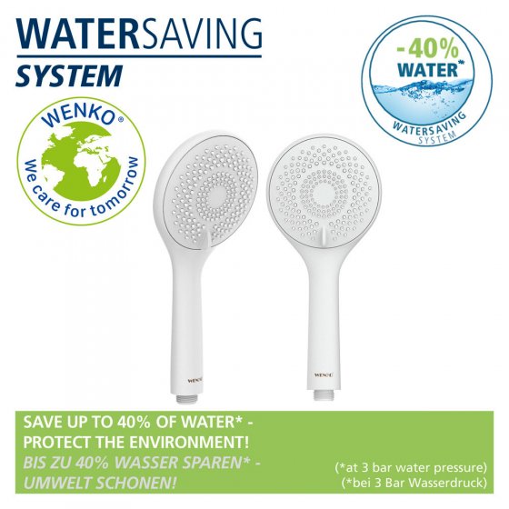 Brauseset Watersaving Weiß, Länge Stange: 70 cm
