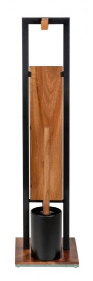 Stand WC-Garnitur Mod. Rivalta Acacia, Akazienholz und schwarz lackierter Stahl 