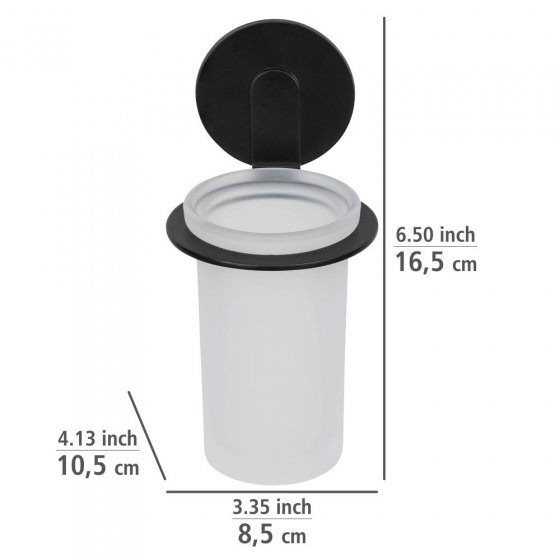 Turbo-Loc® Zahnputzbecher Mod. Bivio Black matt, aus satiniertem Glas 
