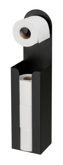 2-in-1 Toilettenpapierhalter Mod. Agira Schwarz, mit Ersatzrollenhalter 