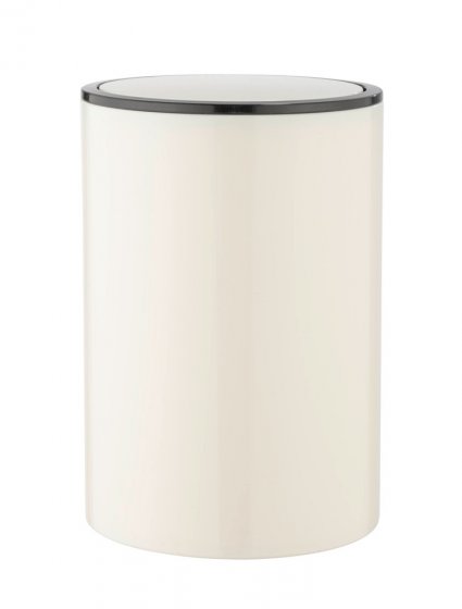 Schwingdeckeleimer Mod. Inca Creme/Schwarz, 5L, hochwertiger Kunststoff, 5 Liter