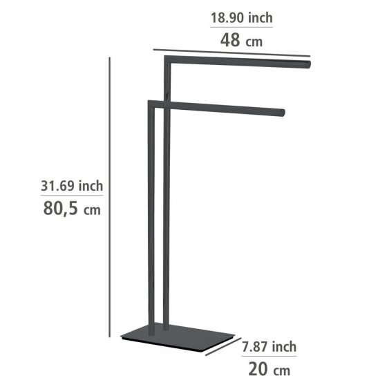 Handtuchständer Mod. Recco Schwarz, aus lackiertem Stahl 
