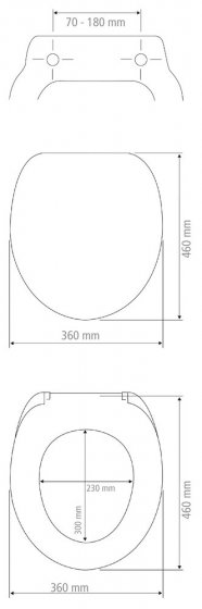 WC-Sitz Mod. Galati Anthrazit matt, aus Duroplast, Soft-Touch-Effekt 