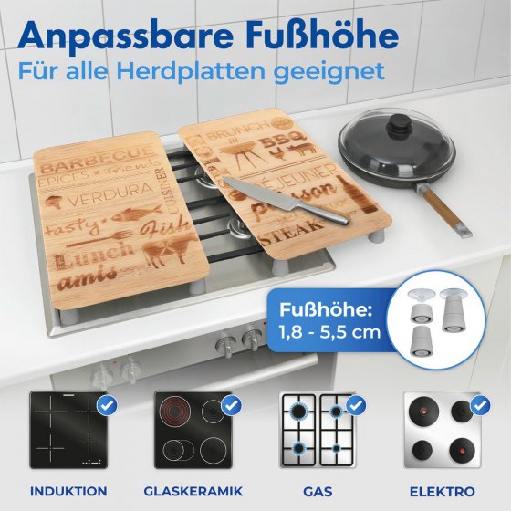 Abdeckplatten Universal Mod. Barbecue, 2er Set, für alle Herdarten