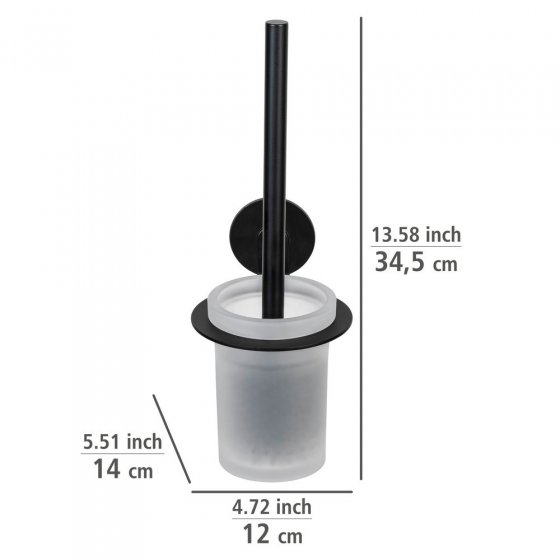 Turbo-Loc® WC-Garnitur Mod. Bivio Black matt, aus satiniertem Glas 