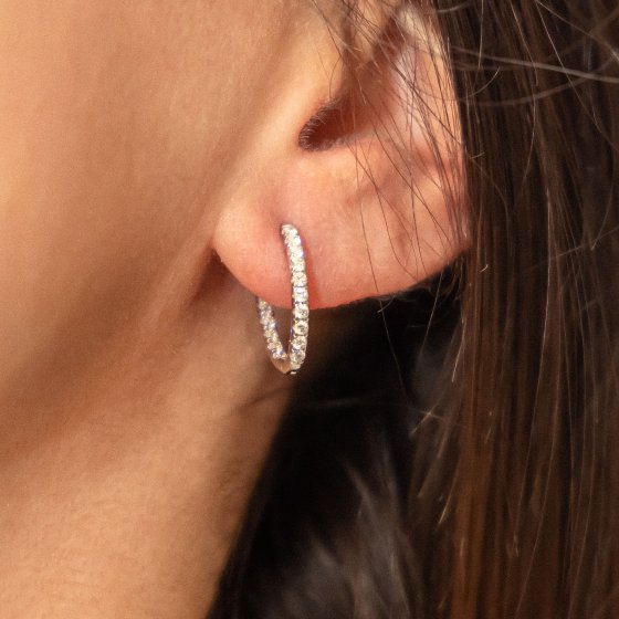 Creole 585 Weißgold mit 32 im Labor gezüchteten Diamanten 