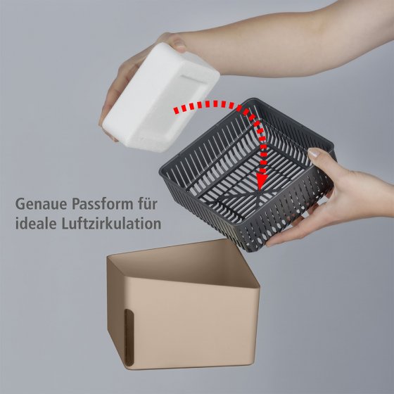 Raumentfeuchter Mod. Cube Beige, 2 x 1000 g, für Räume bis ca. 80 m³
