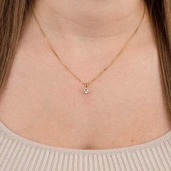 Anhänger mit Kette 750/- Gelbgold 1 Brillant 0,50 ct. 
