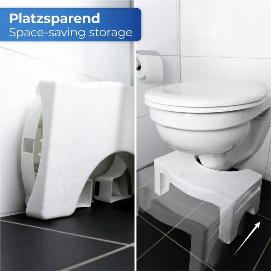 Faltbarer Toiletten-Fußhocker, belastbar bis 100 kg 