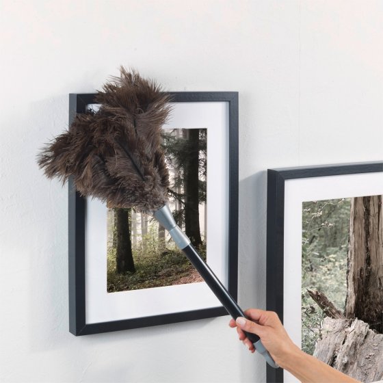 Teleskop Straußenfeder Staub-Magnet, Schwarz, aus 100% echten Straußenfedern 