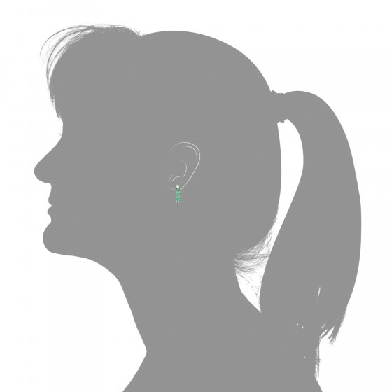 Ohrringe Silber 925 rhodiniert mit 6 echten Smaragden 