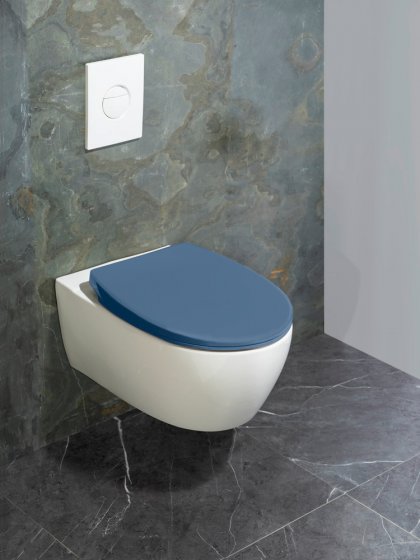 Premium WC-Sitz Mod. Samos Slate Blue, aus antibakteriellem Duroplast