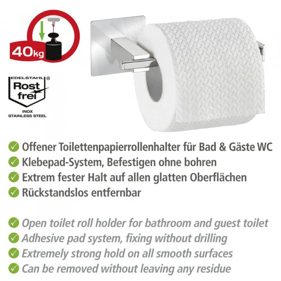 Turbo-Loc® Toilettenpapierhalter o. Deckel Quadro, Befestigen ohne bohren 