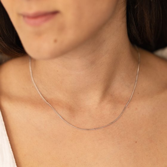 Halskette Weißgold 585 Panzerkette mit einer Länge von 45/42cm 