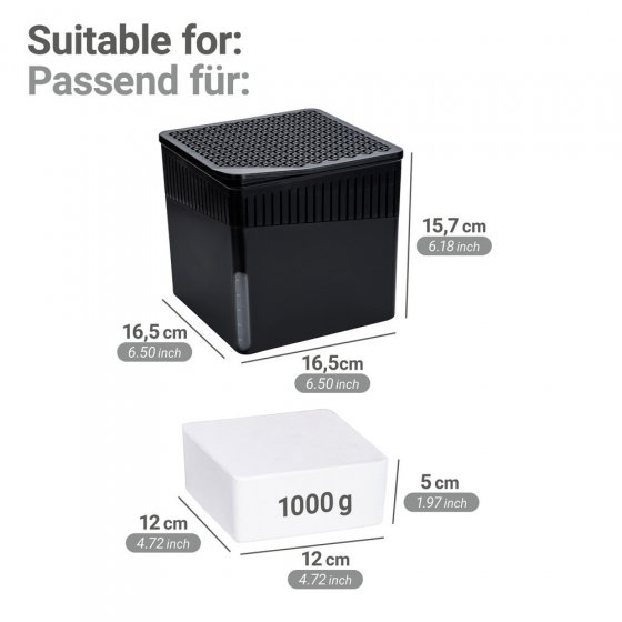 Raumentfeuchter Mod. Cube Nachfüller 1000 g, 6er Set, Luftentfeuchter Nachfüllpack