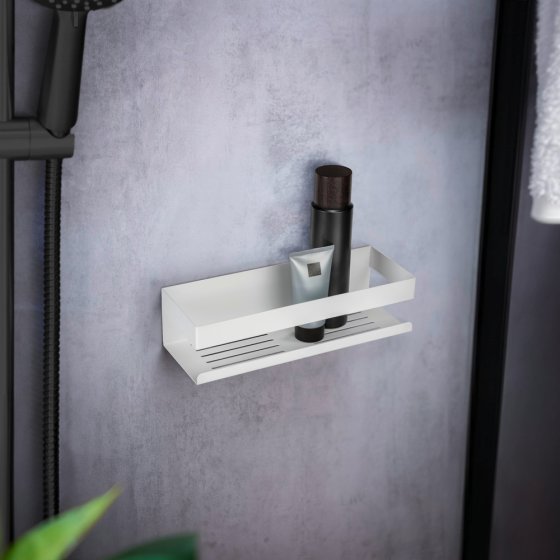 Turbo-Loc® Wandablage Mod. Genova White matt, Befestigen ohne Bohren mit Spezial-Klebepad 