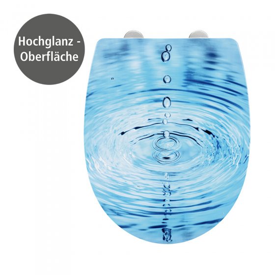 Toilettensitz Mod. Droplets Hochglanz, WC-Sitz mit Absenkautomatik, Schnellbefestigung 