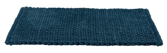 Badteppich Mod. Covelo, dunkelblau, Polyester, Baumwolle, 50x80 cm, rutschhemmend und waschbar bis 30°C 