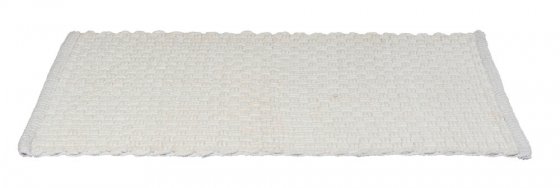 Badteppich Mod. Ecoli, weiß, Polyester/Baumwolle, 50x80 cm, rutschhemmende Rückseite, schnelltrocknend 