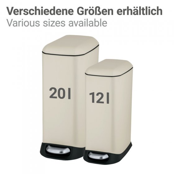 Treteimer Mod. Design 12 L, Easy-Close, Creme, mit herausnehmbarem Einsatz 