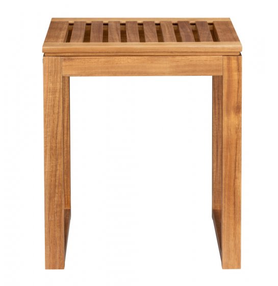 Badhocker Mod. Fondi, aus massivem Akazienholz 