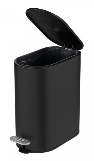 Kosmetikeimer Mod. Collungo, 5L, schwarz, Metall, 14x28,5x29,5 cm, easy-close Absenkautomatik 