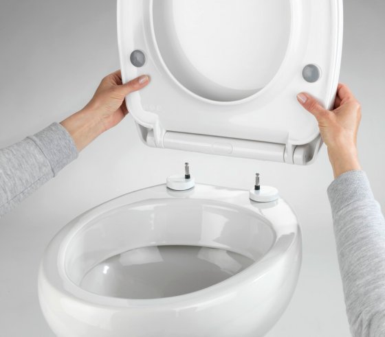Toilettensitz Mod. Tavola, WC-Sitz mit Absenkautomatik und Schnellbefestigung 