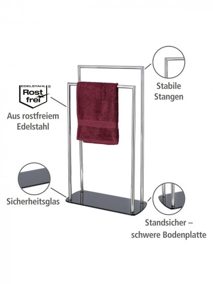 WC-Garnitur und Handtuchständer Mod. Ravina, 2 tlg., 3in1 WC-Set 