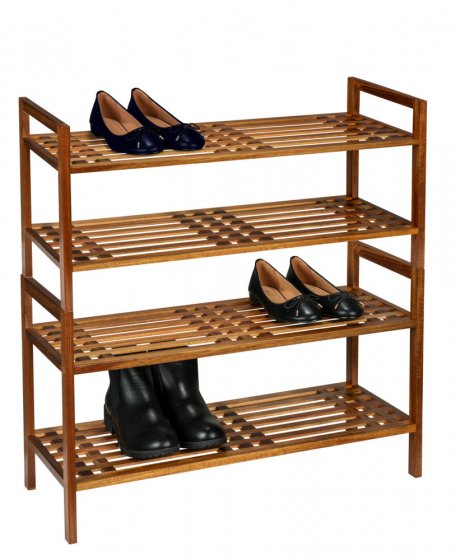 Schuhregal Mod. Fondi, aus massivem Akazienholz 