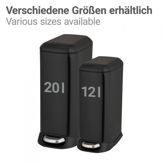 Treteimer Mod. Design 12 L, Easy-Close, Schwarz, mit herausnehmbarem Einsatz 