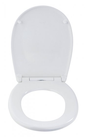 Toilettensitz Mod. Varoni, WC-Sitz mit Absenkautomatik, Schnellbefestigung, aus antibakteriellem, stabilem Duroplast 