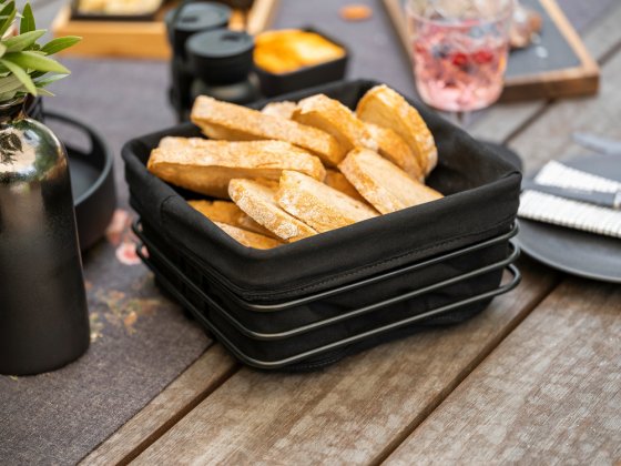 Brotkorb Premium Mod. Square, mit herausnehmbarer, waschbarer Baumwolleinlage 